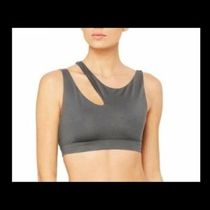 ALO yoga Peak sports bra in charcoal